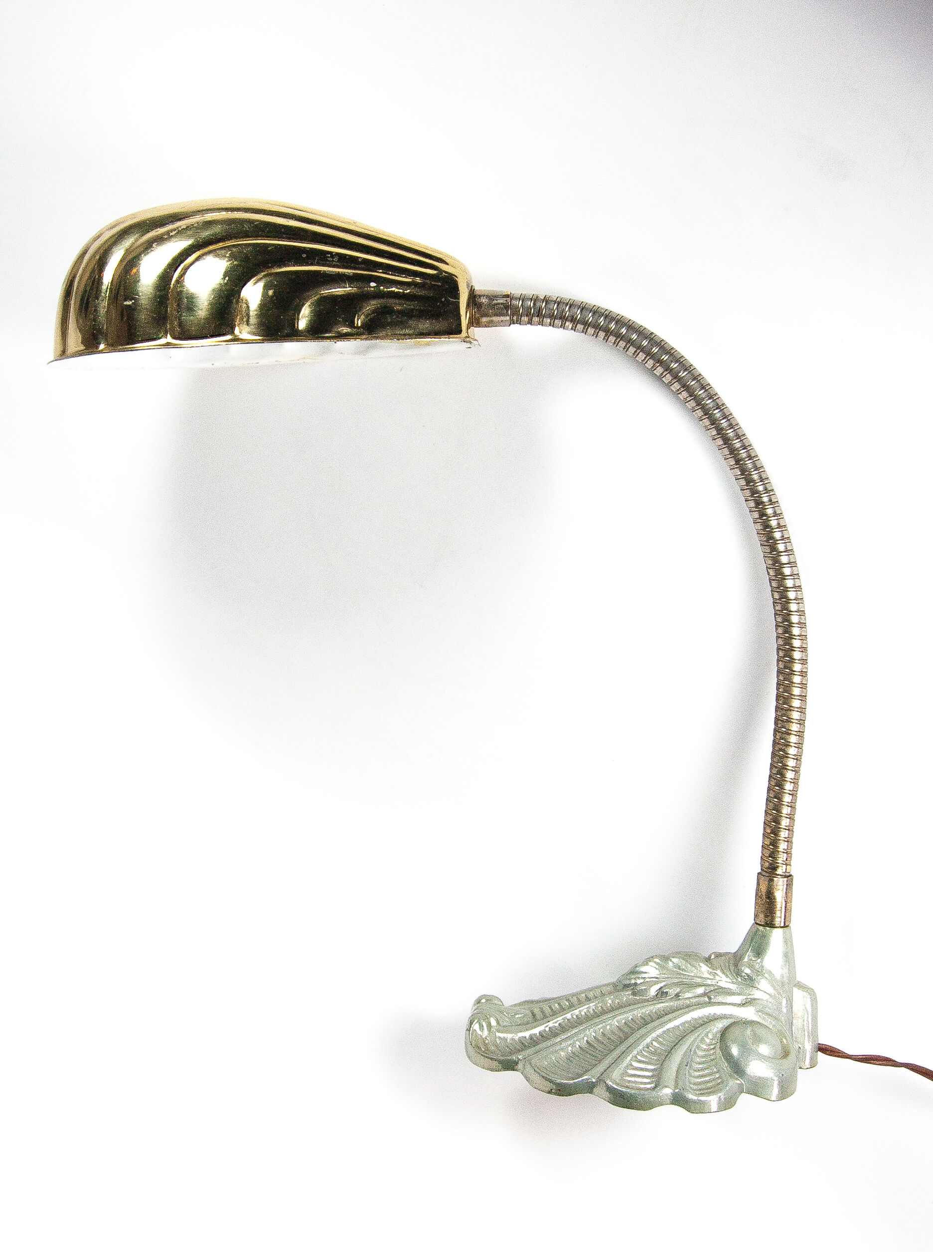 Vintage, lamp, lamp lamp bedside, lampe lamp table lamp metal and cast aluminum, shell, office, art deco lamp, table lamp