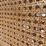 Pair of rattan and canning armchairs