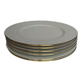 Set of 6 white porcelain plates