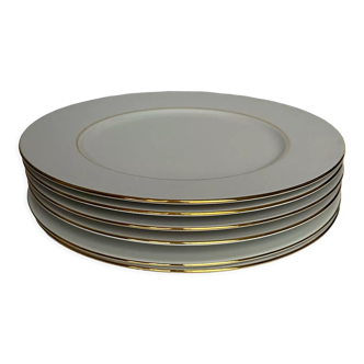 Set of 6 white porcelain plates