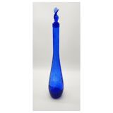 Bouteille en verre bleu cobalt