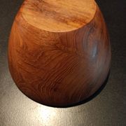 Salad bowl and salad cutlery made of exotic wood