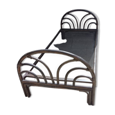 Rattan bed and bedside table