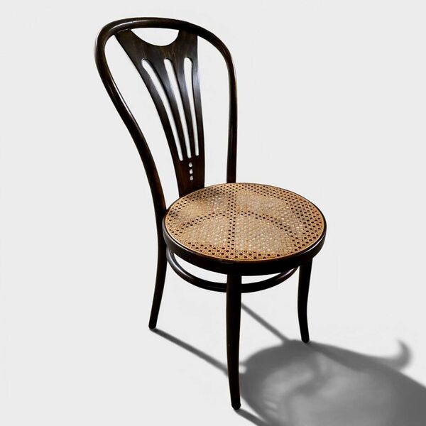 Chaise bistrot en bois courbé et cannage — ZPM Radomsko