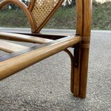 Single rattan and peacock cane bed