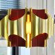 Gold and Orange Pendant Lamp by Bent Karlby for Lyfa, Denmark, 1960's