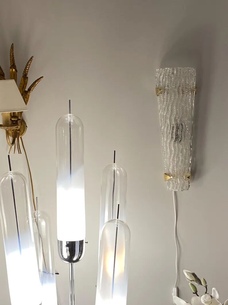 1/3 arlus wall light in murano glass, france 1960s