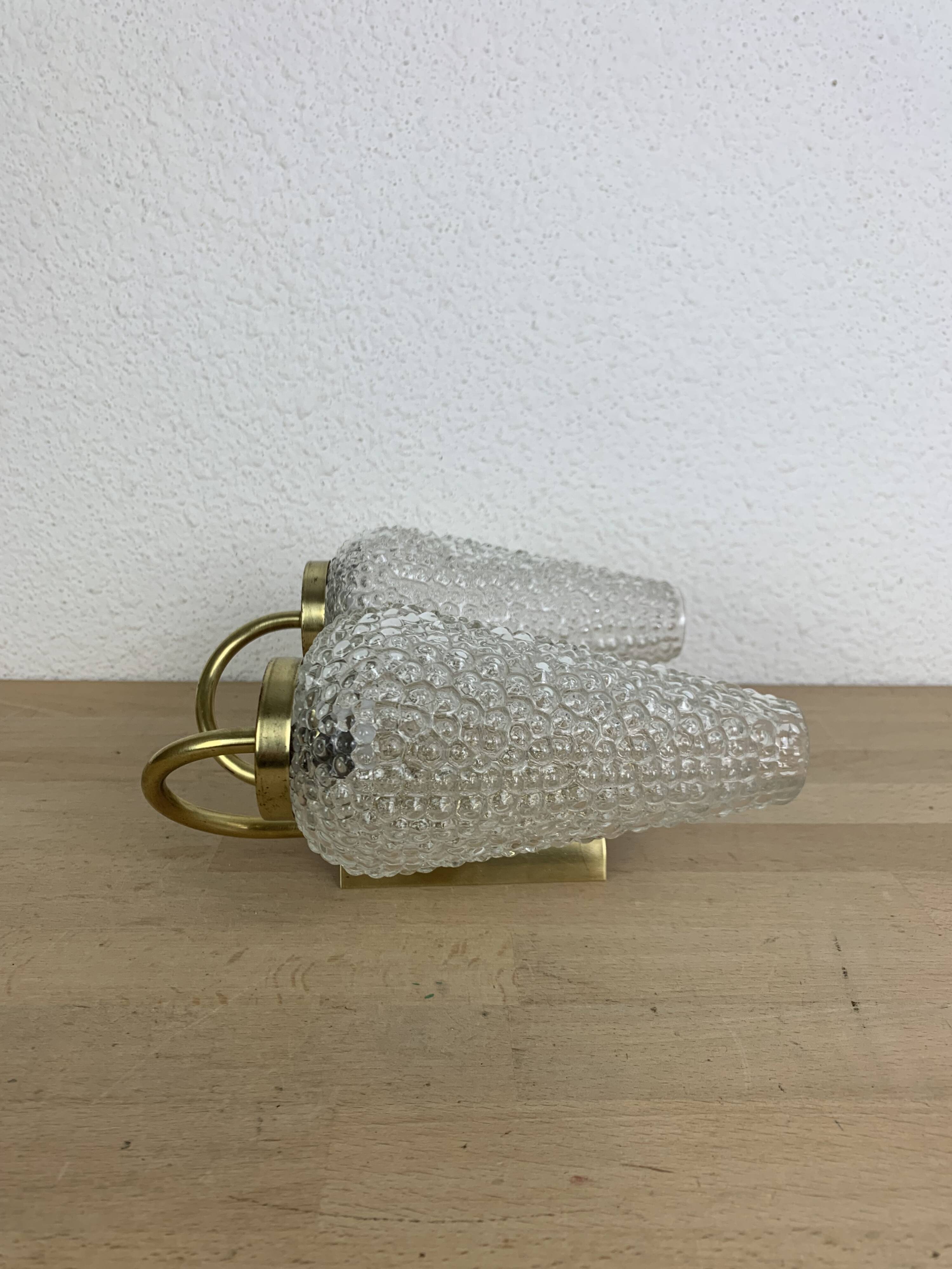 1950s brass and tulip Bubble wall lamp