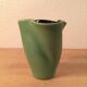 Vase Elchinger trilobed ceramic two-tone green black 60s