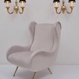 Pair brass wall lights sconces, twin arm, Neoclassical, 1950`s ca, English