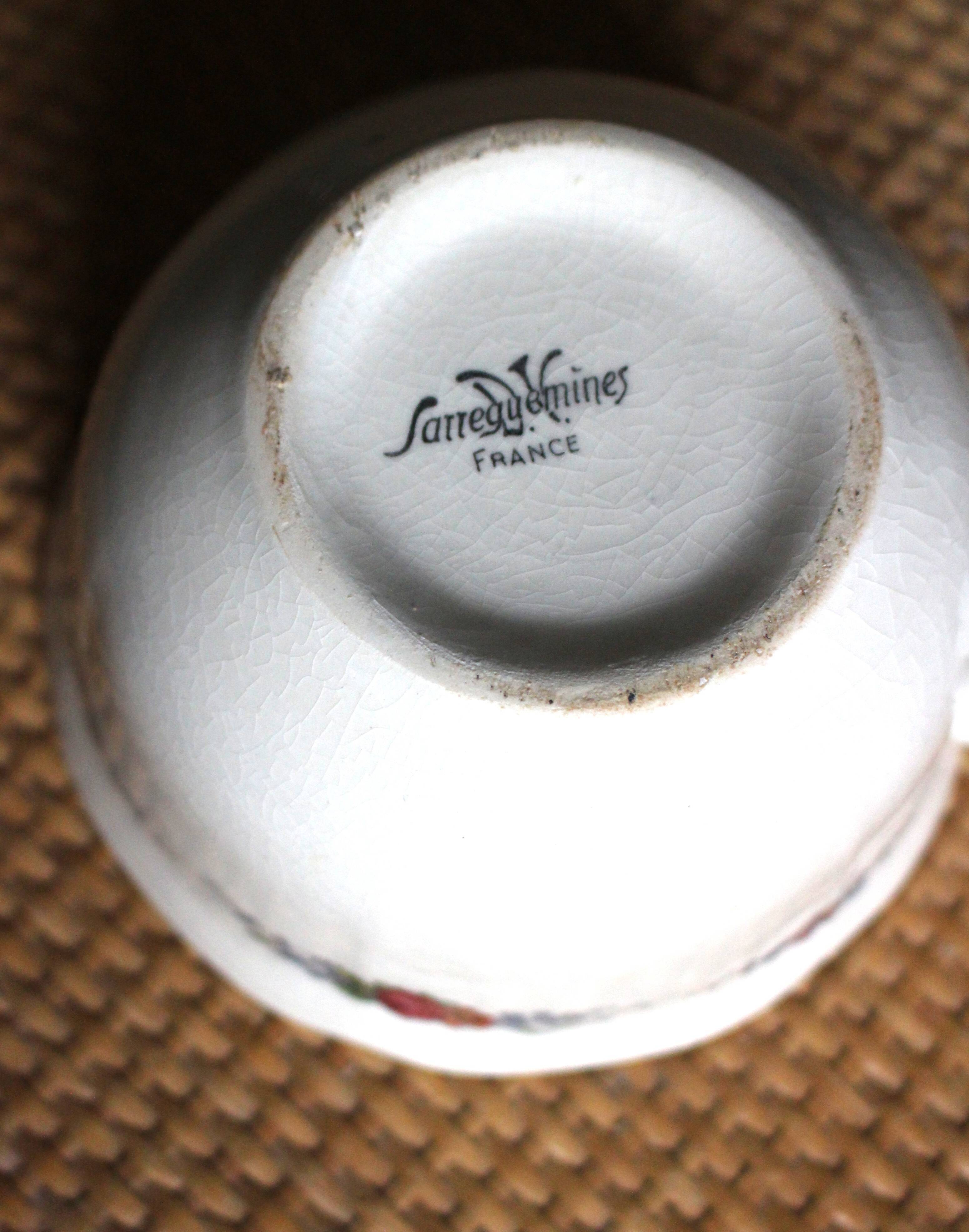 Tasse Faïence Sarreguemines Fleurs Alsace