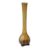 Vase soliflore en verre ambré vintage