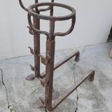 Paire de chenets landiers en fer forgé de cheminée ancien 19ème