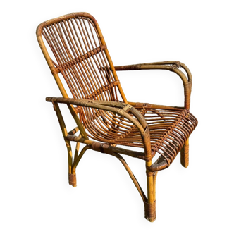 Vintage rattan armchair