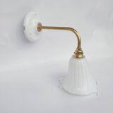 Brass and tulip wall lamp