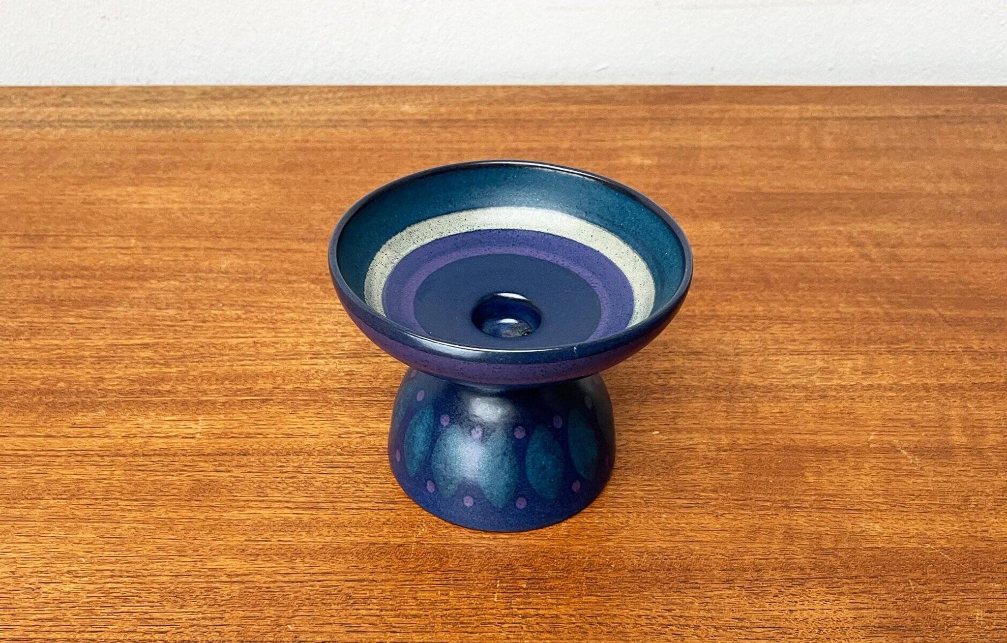 Vintage pottery candlestick from West Germany by KMK Keramik Manufaktur Kupfermühle, 1970s.