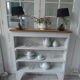 Bibliothèque vintage patinée gris perle