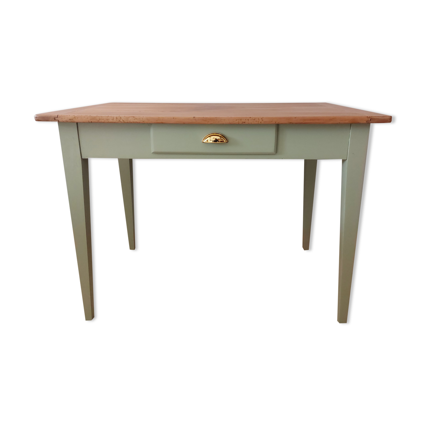 Table - vintage desk wood and green