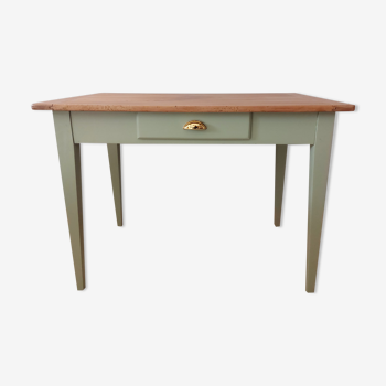 Table - bureau vintage bois et vert