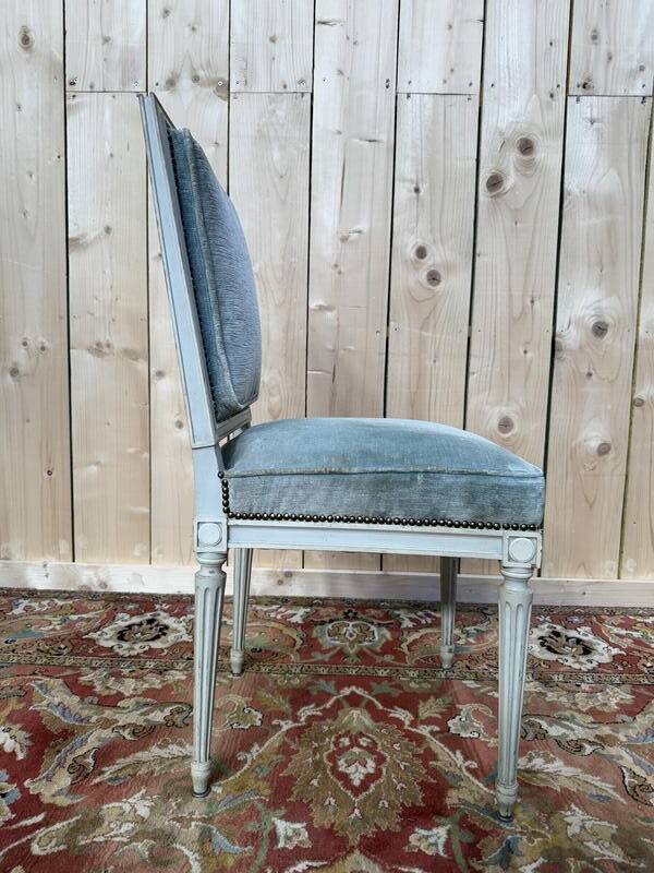 Suite de 6 chaises de style Louis XVI RINCK en bois réchampi