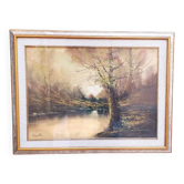 Landscape by Marotta, oil on canvas, late 20th century