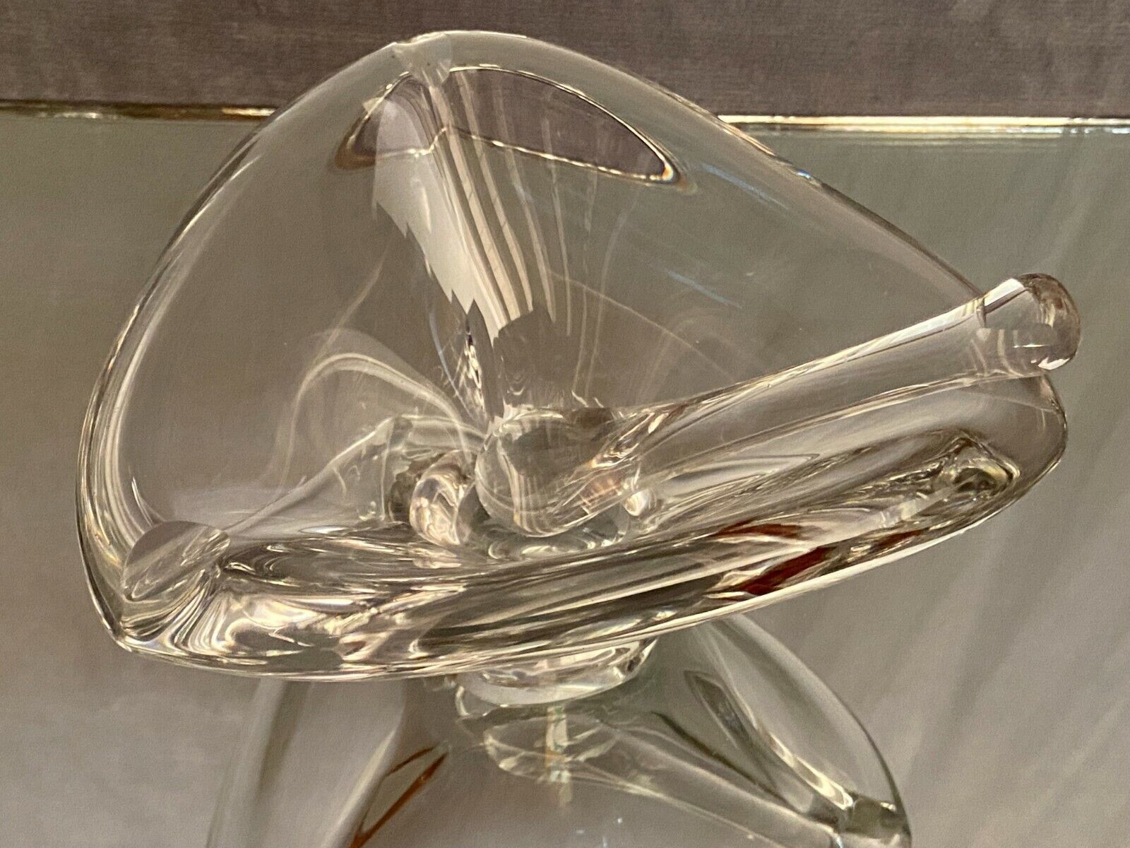 Mortar with crystal pestle signed daum
