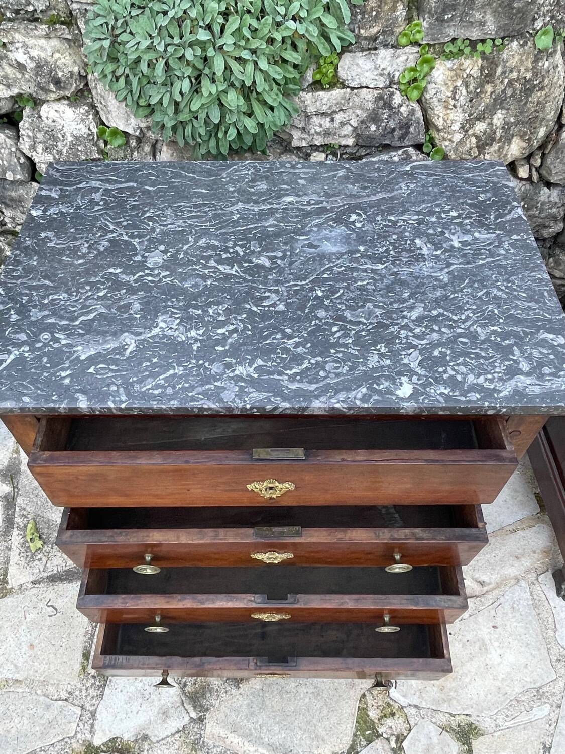 Small empire style mahogany chest of drawers