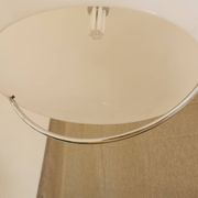 Vintage Meblo White Pendant Lamp: 1970s Italian Space Age Lighting