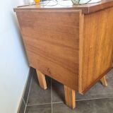 Pair of retro bedside tables with beveled legs
