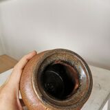 Fat Lava Pottery Vase: Vintage West Germany 202-13, Brown Drip Glaze