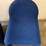 Pair of heaters ATAL - Made of blue wool fabric - Design from the 1970s