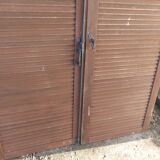 Wooden louver shutters 2 swings L 69.5 x H 138 cm