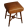 Turned wooden stool with leather seat, mid-20th century, Danish modern.