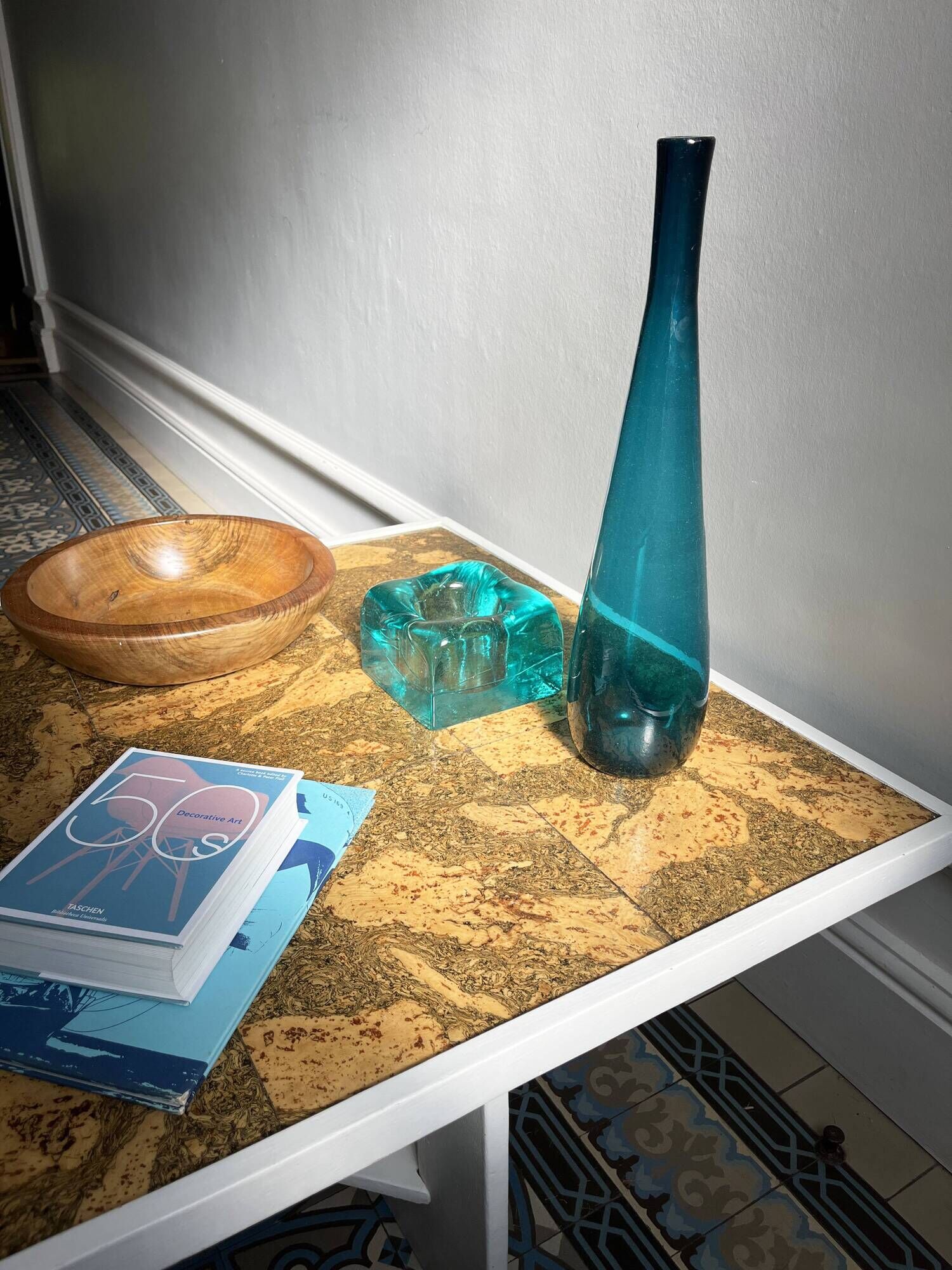 Wood and cork coffee table 1970