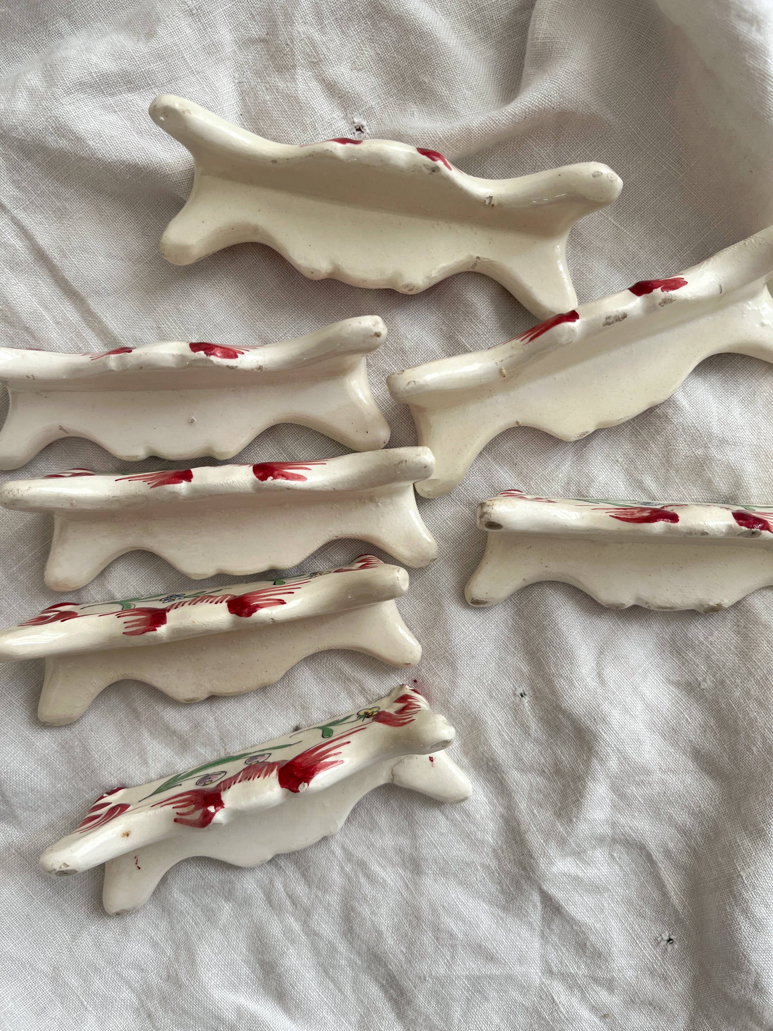 Painted earthenware knife holder Nans sous Sainte-Anne