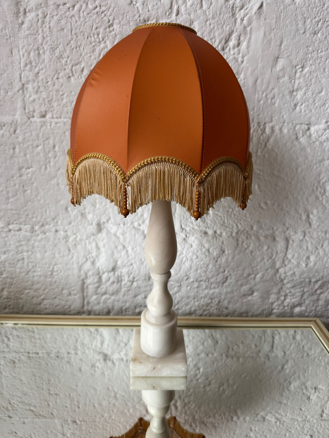 1970s alabaster column lamp