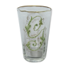 Glass, faceted cup, golden led, enamelled Legras: G as Gaston, Gustave