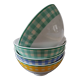 Set of four gingham pattern bowls