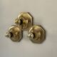 Set of 3 Motoko Ishii wall lights for staff leuchten, Brass, 1970
