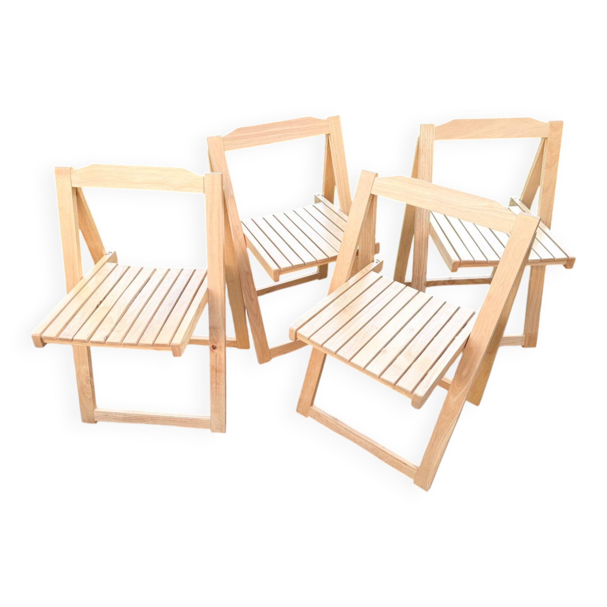 Set of 4 folding chairs by Aldo Jacober, 1970s/80s.