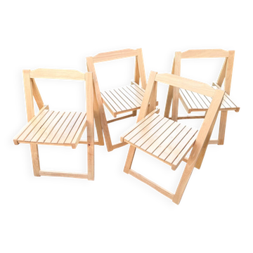 Set of 4 folding chairs by Aldo Jacober, 1970s/80s.