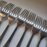 12 fourchettes de table manufrance métal blanc