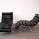 Metal and leather long chair 1970