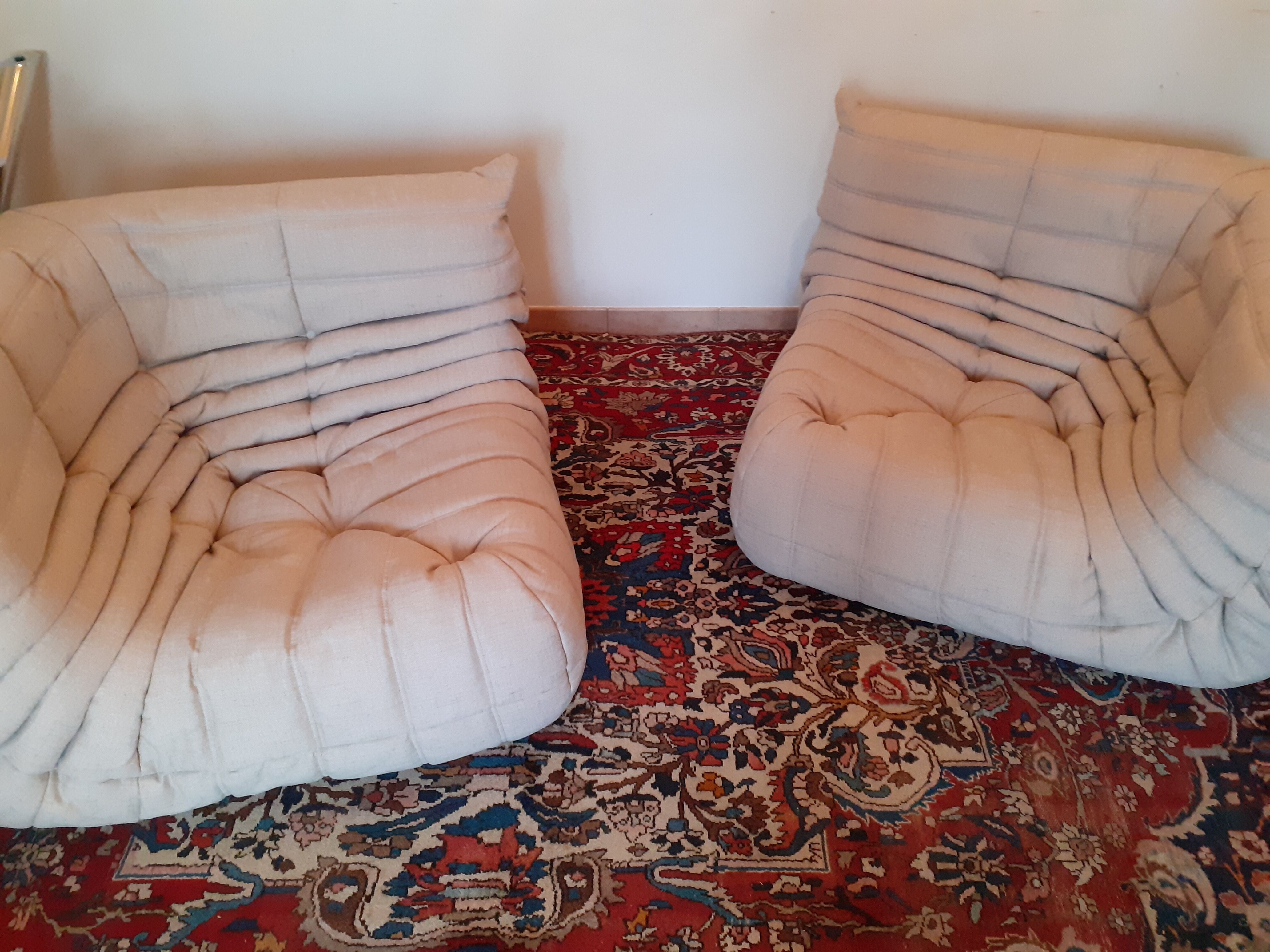 Two corner chairs Togo by Michel Ducaroy