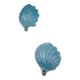 Pair of shell-shaped frosted blue Murano glass wall sconces, Italy, 1970s