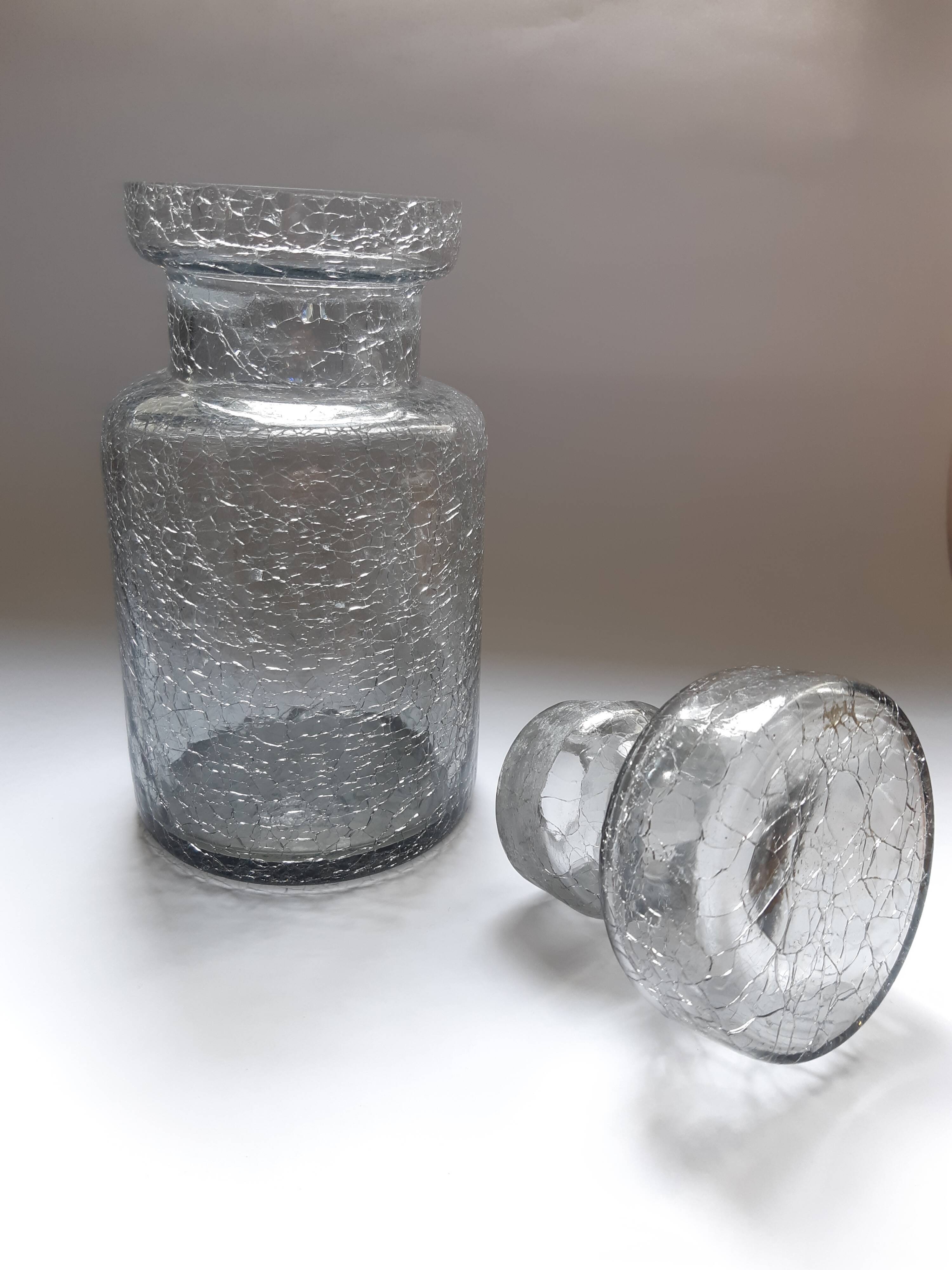 Apothecary bottle cracked glass