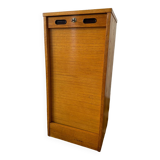 1960s wooden curtain filing cabinet