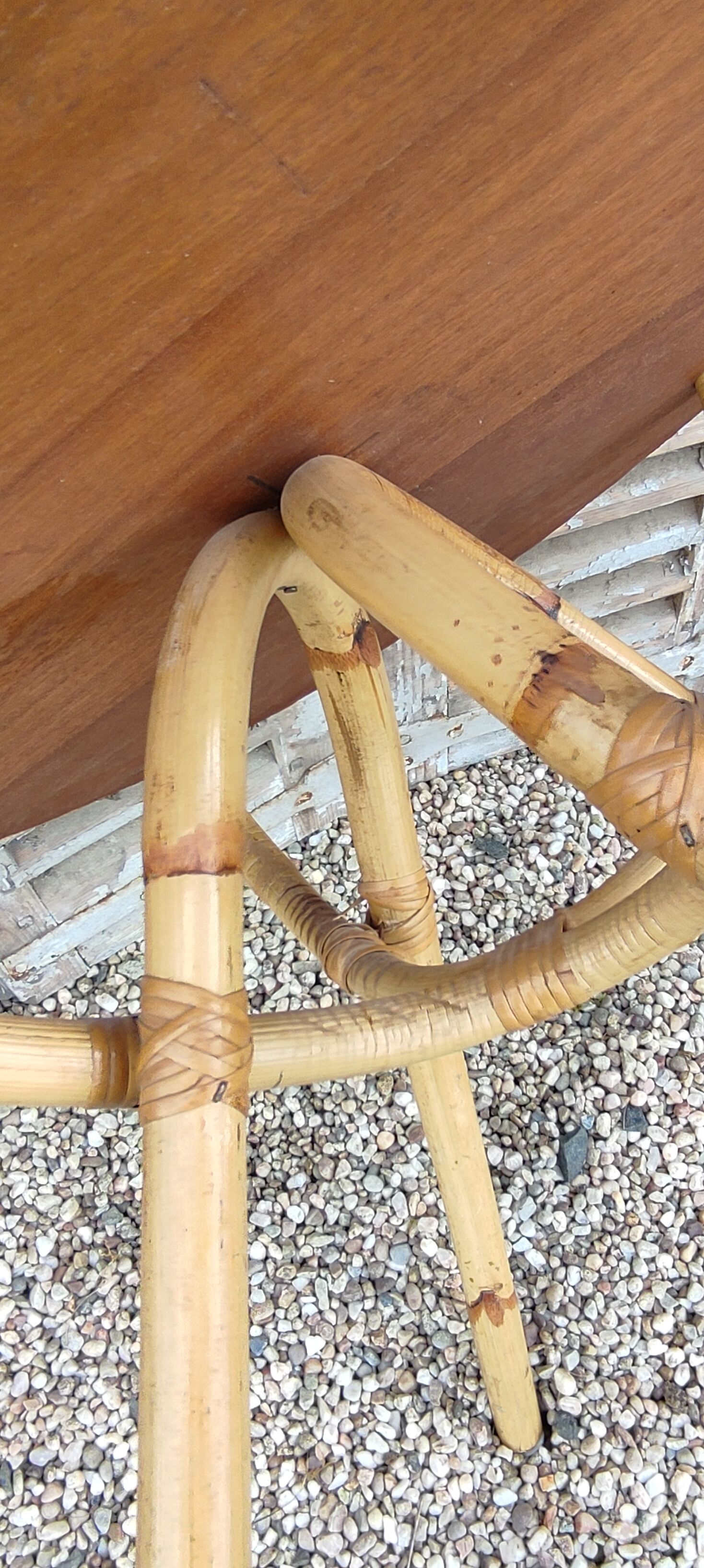 Vintage bamboo and rattan coffee table