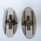 Pair of space age design smoked glass wall lights made in Italy 1970