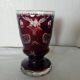 Violet vase in bohemian crystal foot shower